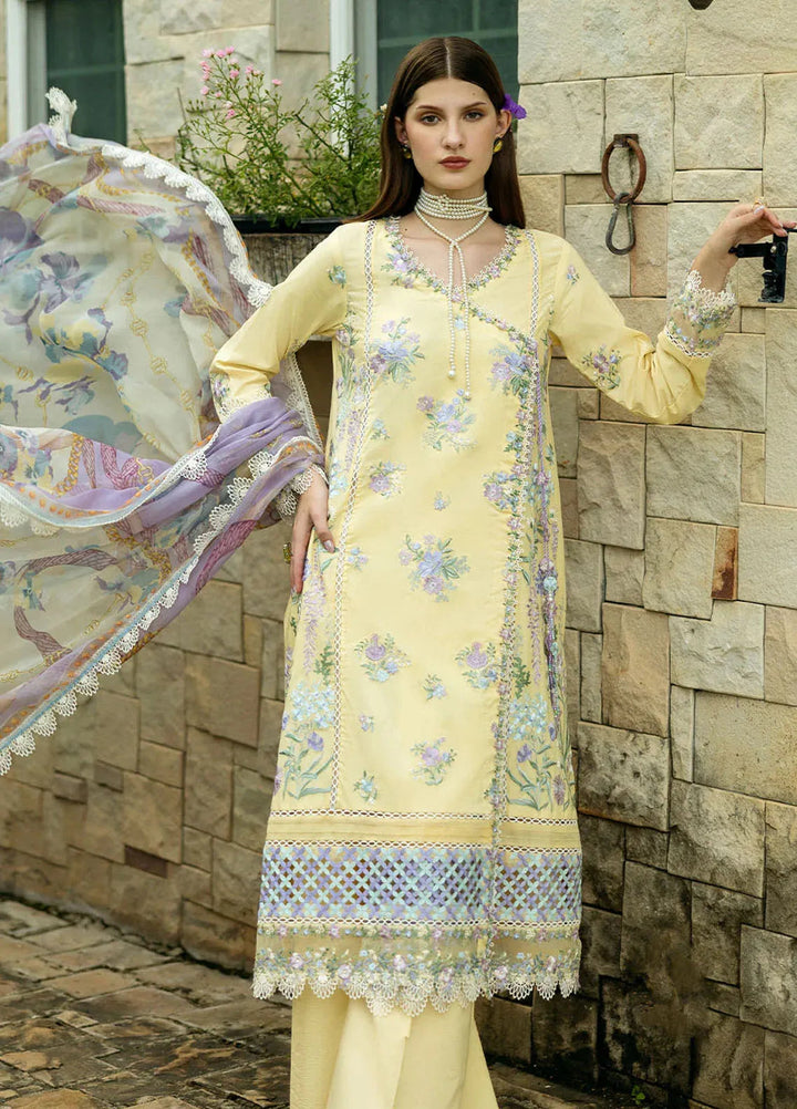 Flanerie by Roheenaz Embroidered Lawn Suit Unstitched 3 Piece RNZ25F Gisele RNZ-4A - Summer Collection