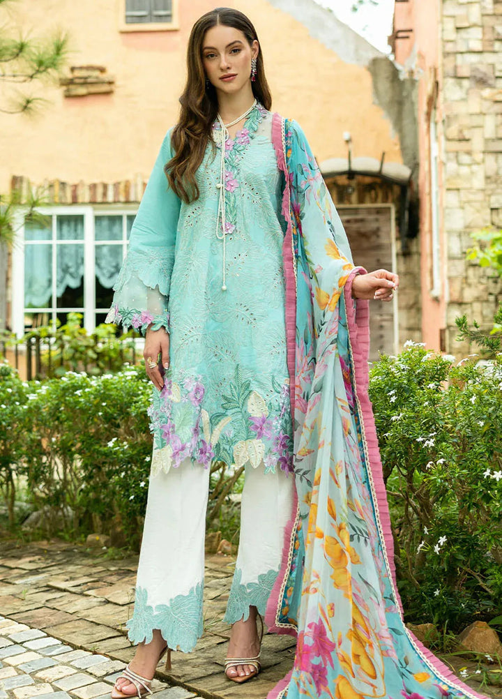 Flanerie by Roheenaz Embroidered Lawn Suit Unstitched 3 Piece RNZ25F Helene RNZ-3B - Summer Collection