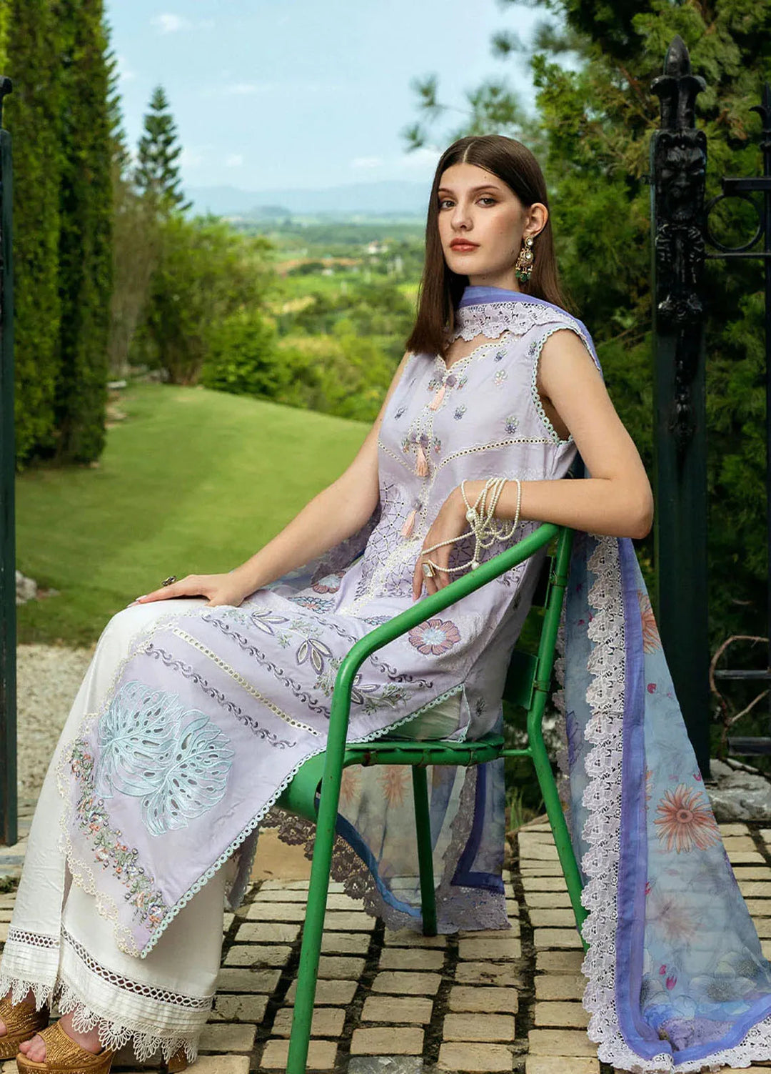 Flanerie by Roheenaz Embroidered Lawn Suit Unstitched 3 Piece RNZ25F Juana RNZ-8B - Summer Collection