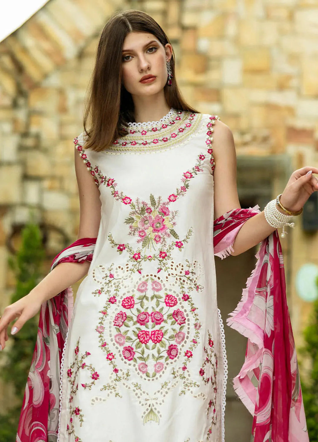 Flanerie by Roheenaz Embroidered Lawn Suit Unstitched 3 Piece RNZ25F Michlea RNZ-1B - Summer Collection