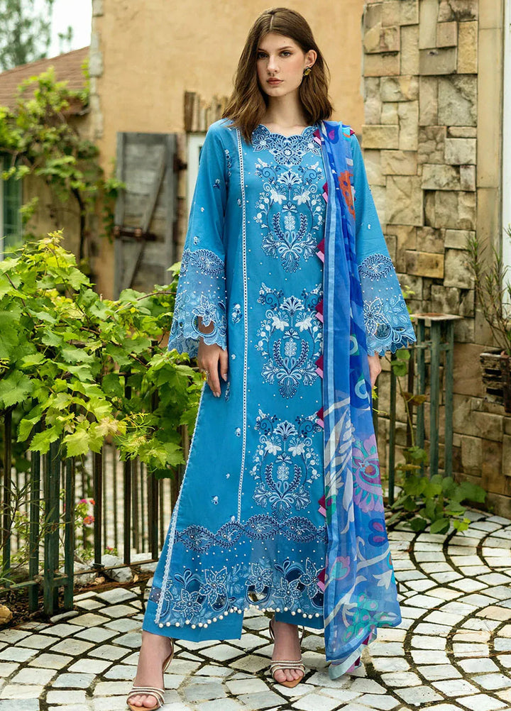 Flanerie by Roheenaz Embroidered Lawn Suit Unstitched 3 Piece RNZ25F Noemi RNZ-6B - Summer Collection