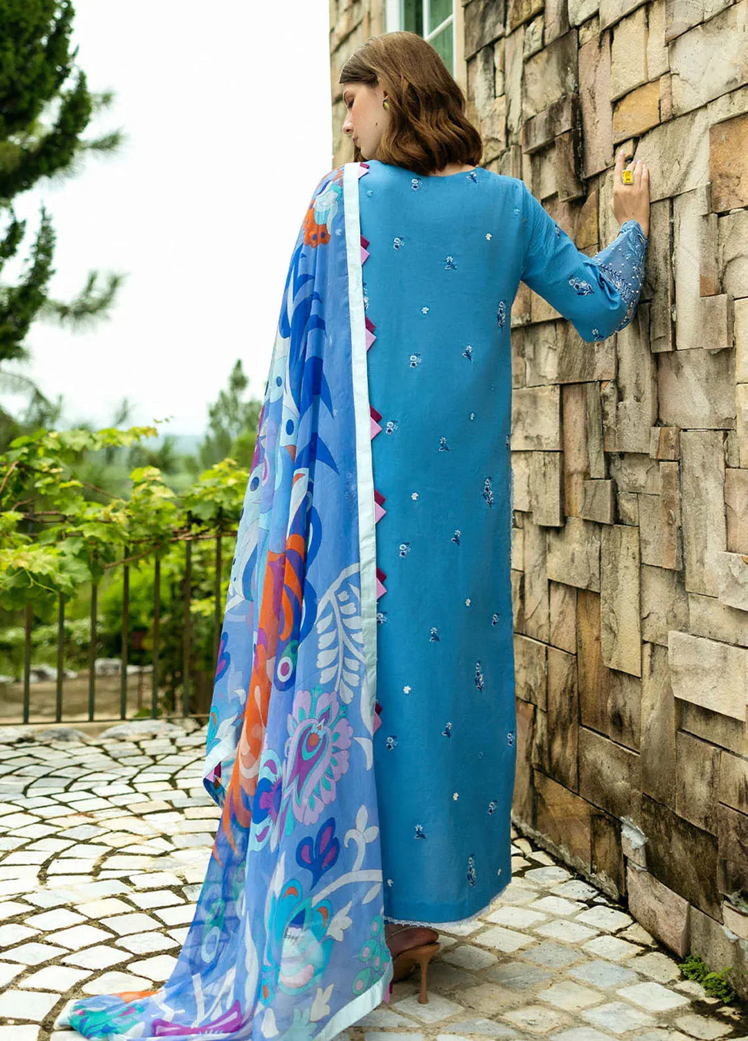 Flanerie by Roheenaz Embroidered Lawn Suit Unstitched 3 Piece RNZ25F Noemi RNZ-6B - Summer Collection