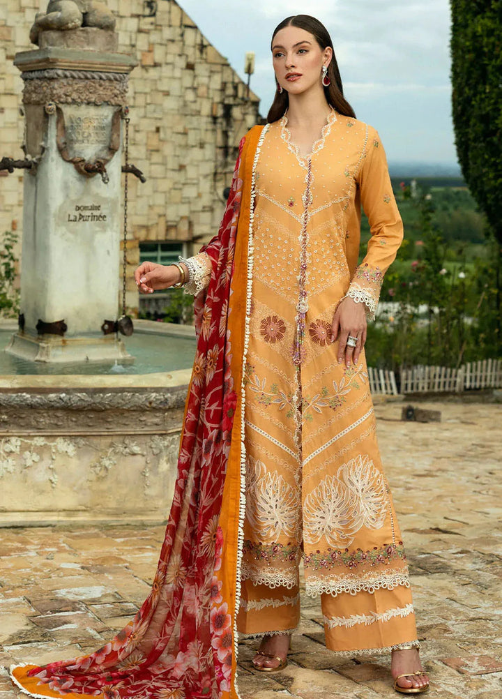 Flanerie by Roheenaz Embroidered Lawn Suit Unstitched 3 Piece RNZ25F Patricia RNZ-8A - Summer Collection