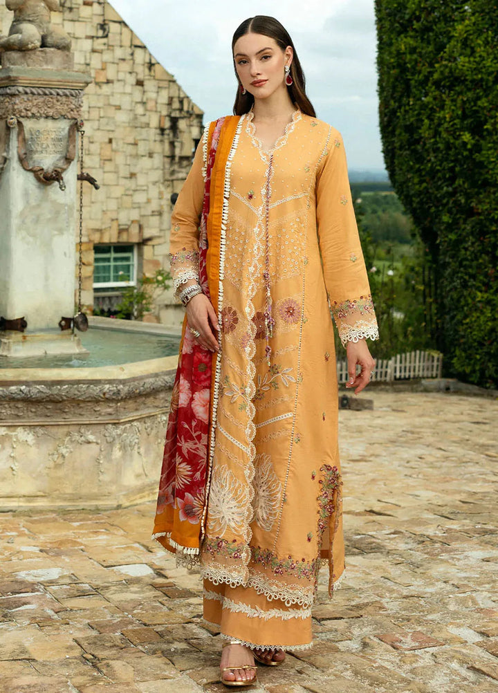 Flanerie by Roheenaz Embroidered Lawn Suit Unstitched 3 Piece RNZ25F Patricia RNZ-8A - Summer Collection