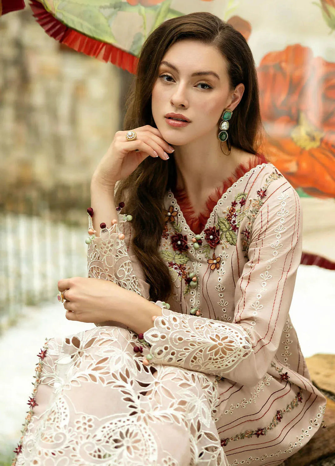 Flanerie by Roheenaz Embroidered Lawn Suit Unstitched 3 Piece RNZ25F Sophie RNZ-2B - Summer Collection
