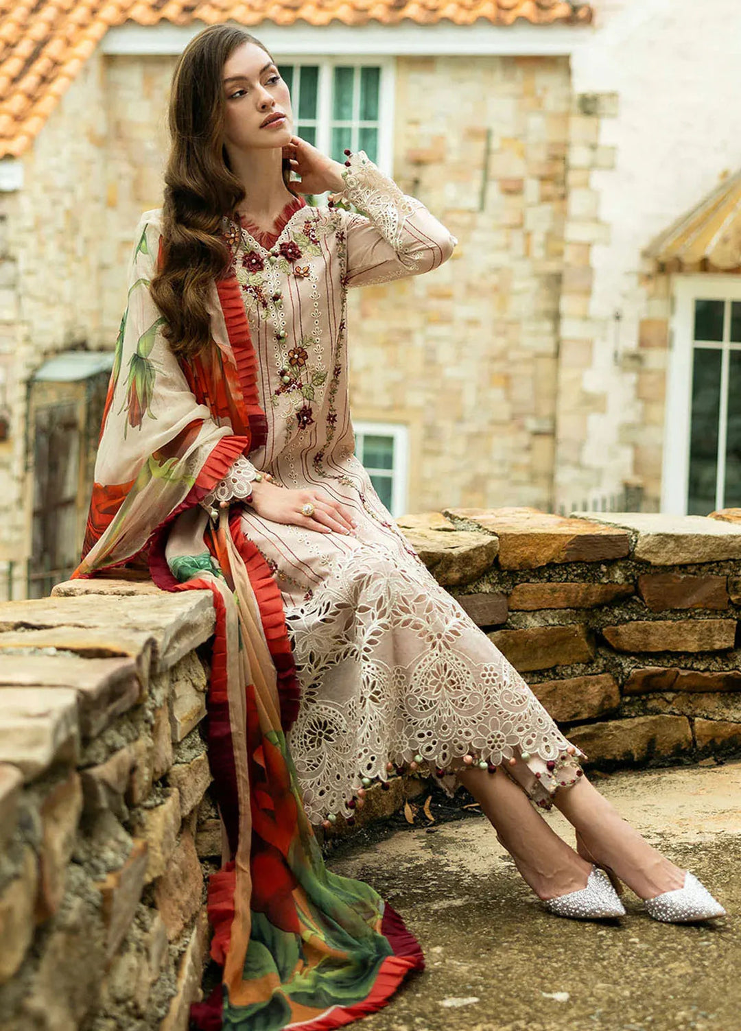 Flanerie by Roheenaz Embroidered Lawn Suit Unstitched 3 Piece RNZ25F Sophie RNZ-2B - Summer Collection