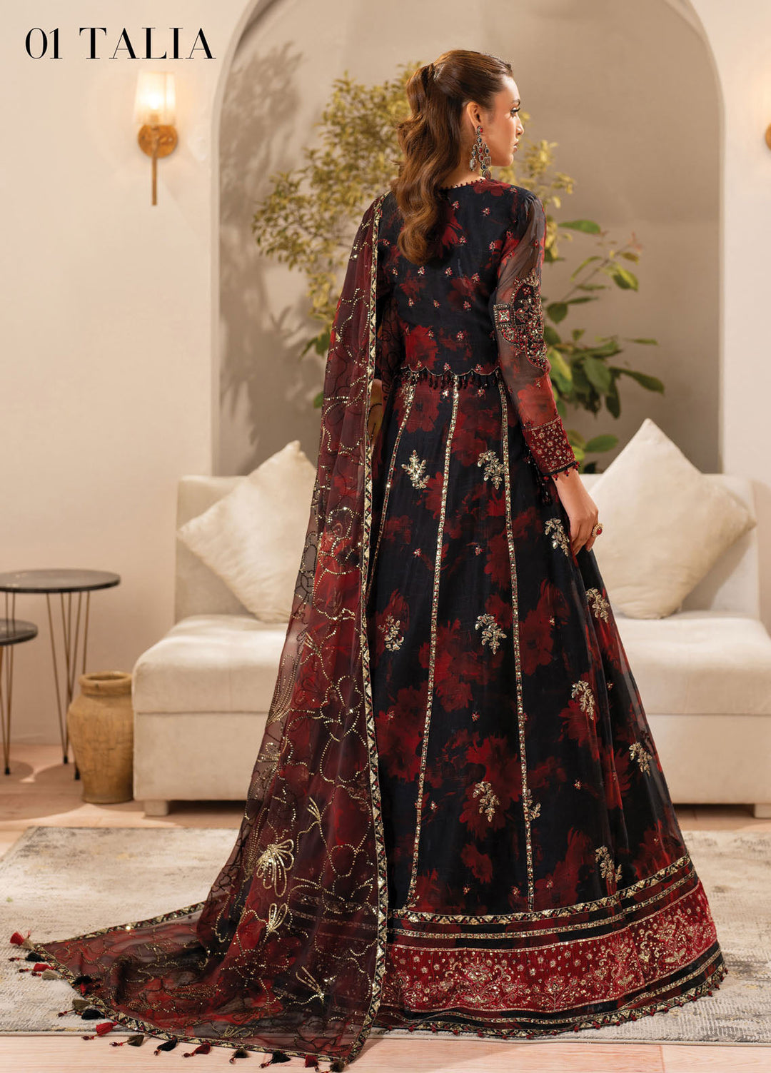 Fleur by Alizeh Fashion Embroidered Chiffon Suits Unstitched 3 Piece AFB25FF CH-2191 Talia - Formals Collection