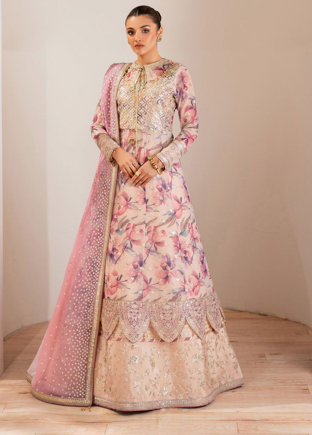 Fleur by Alizeh Fashion Embroidered Chiffon Suits Unstitched 3 Piece AFB25FF CH-2193 Dina - Formals Collection