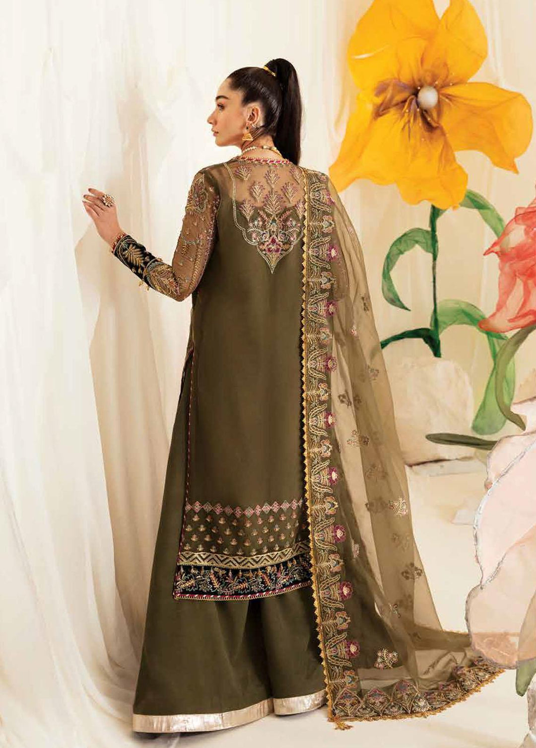Fleur De Lis by Ayzel Embroidered Chiffon Suits Unstitched 3 Piece AAF23FL 02 Azalea - Luxury Collection