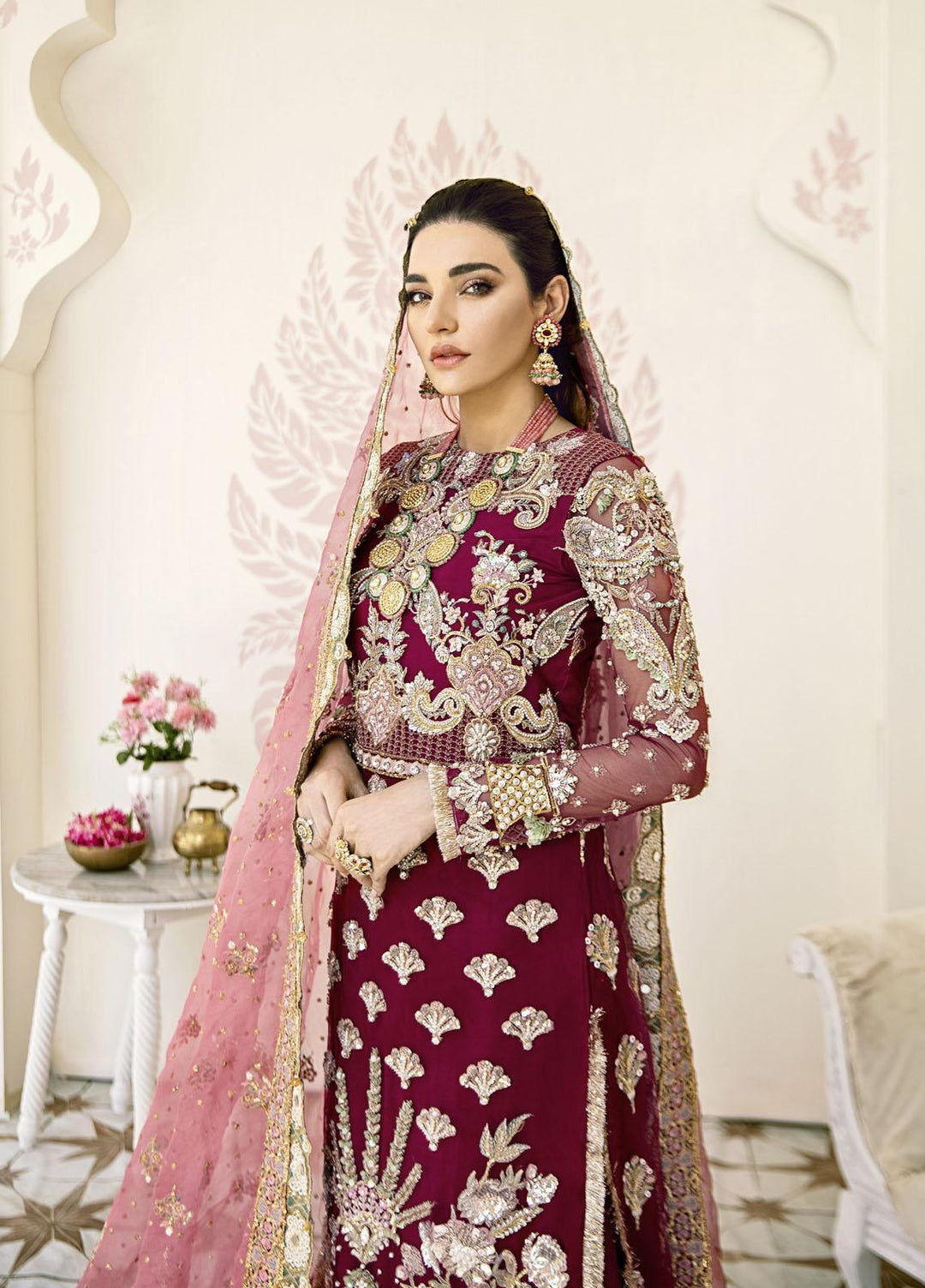 Gulaal Luxury Pret Embroidered Net 3 Piece Dress GL22FDR Pois