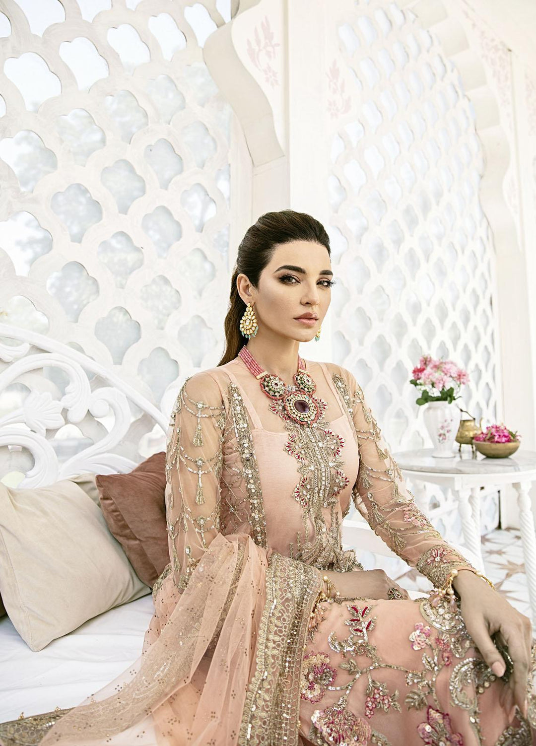 Gulaal Luxury Pret Embroidered Net 3 Piece Dress GL22FDR Voir
