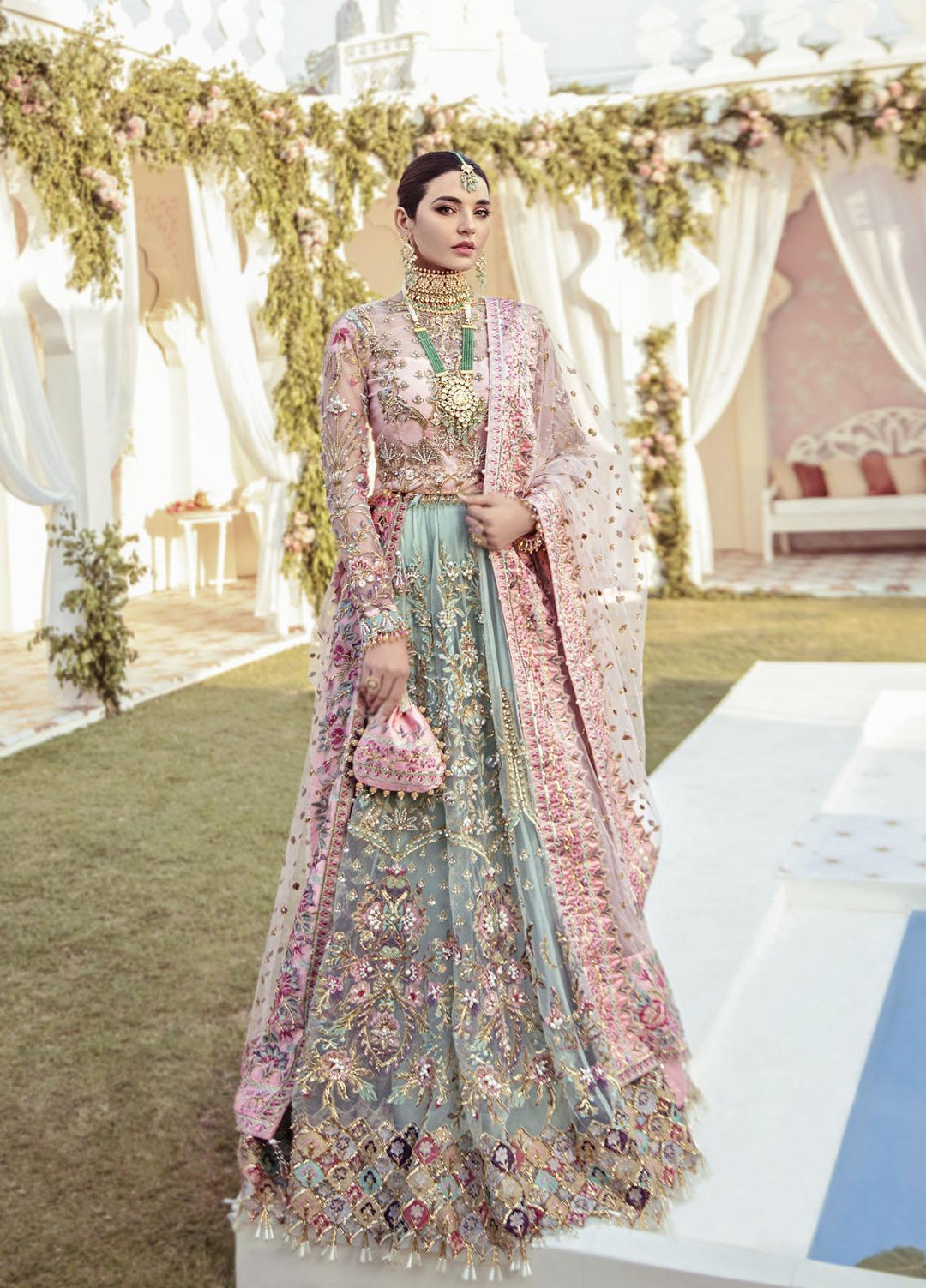 Gulaal Luxury Pret Embroidered Net 3 Piece Dress GL22FDR Joli