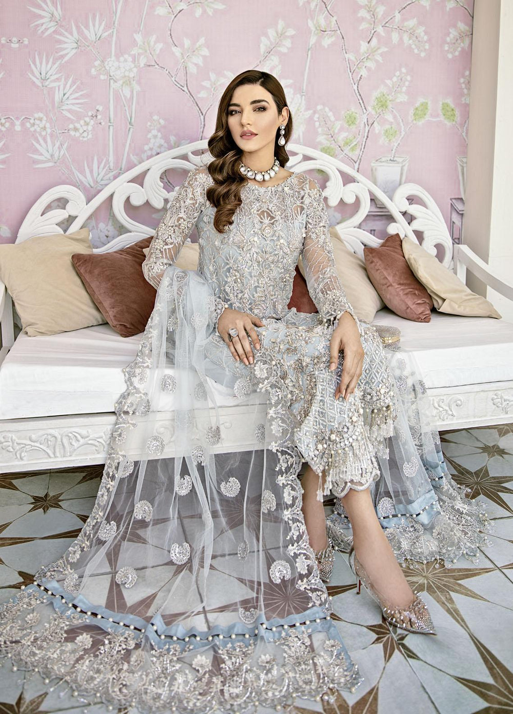 Gulaal Luxury Pret Embroidered Net 3 Piece Dress GL22FDR Avenir
