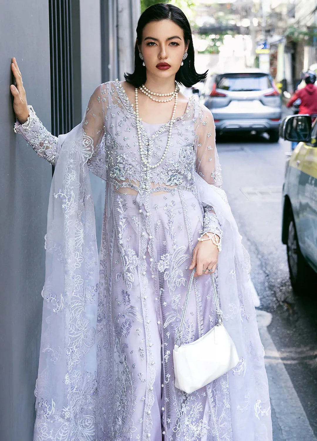 Fleurie By Saad Shaikh Embroidered Net Suits Unstitched 4 Piece SSK24F Mariska - Luxury Collection