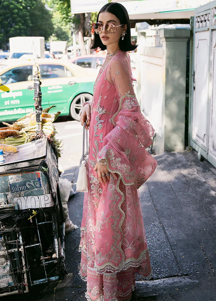 Fleurie By Saad Shaikh Embroidered Net Suits Unstitched 4 Piece SSK24F Sandy - Luxury Collection