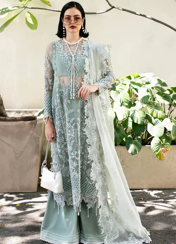 Fleurie By Saad Shaikh Embroidered Organza Suits Unstitched 4 Piece SSK24F Anya - Luxury Collection