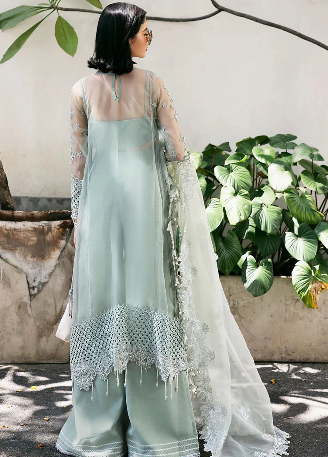 Fleurie By Saad Shaikh Embroidered Organza Suits Unstitched 4 Piece SSK24F Anya - Luxury Collection