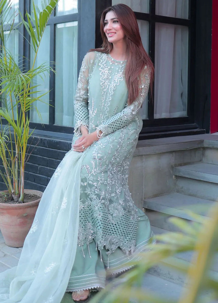 Fleurie By Saad Shaikh Embroidered Organza Suits Unstitched 4 Piece SSK24F Anya - Luxury Collection