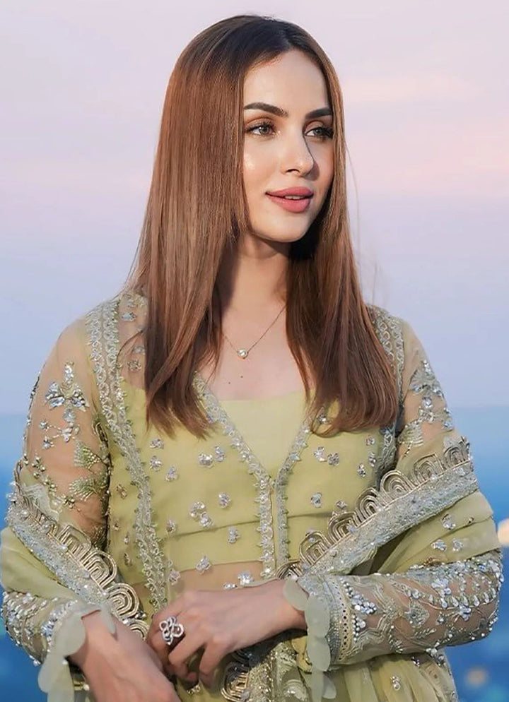 Fleurie By Saad Shaikh Embroidered Organza Suits Unstitched 4 Piece SSK24F Marisol - Luxury Collection