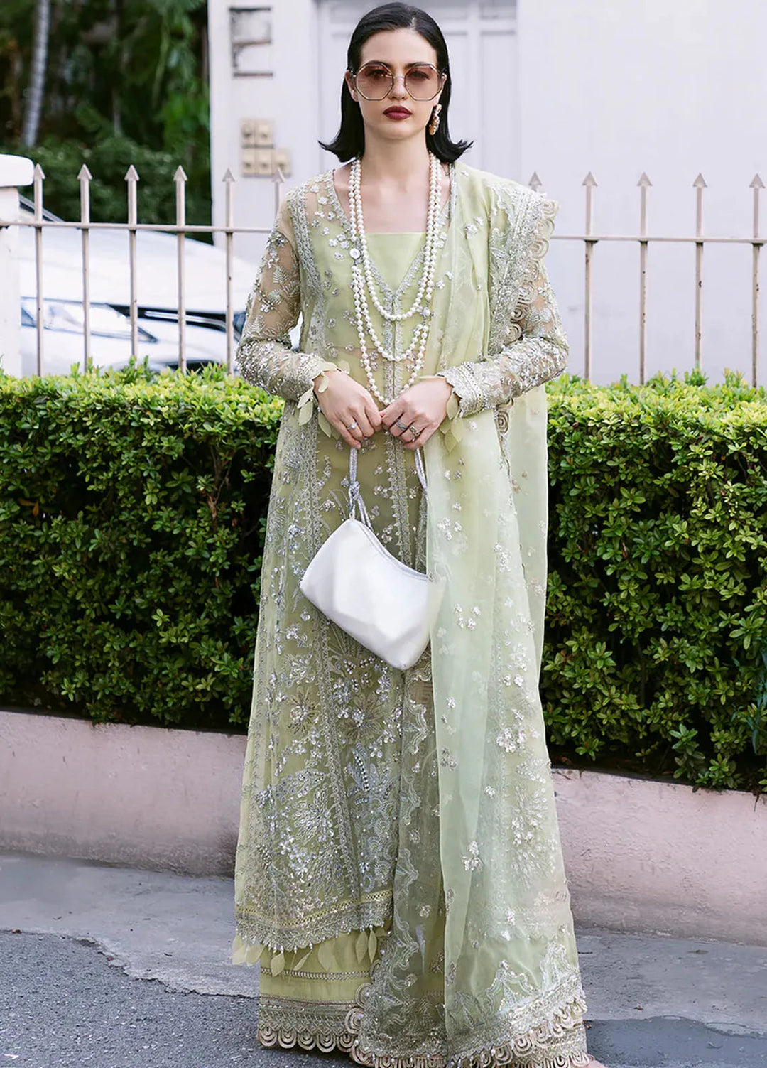 Fleurie By Saad Shaikh Embroidered Organza Suits Unstitched 4 Piece SSK24F Marisol - Luxury Collection