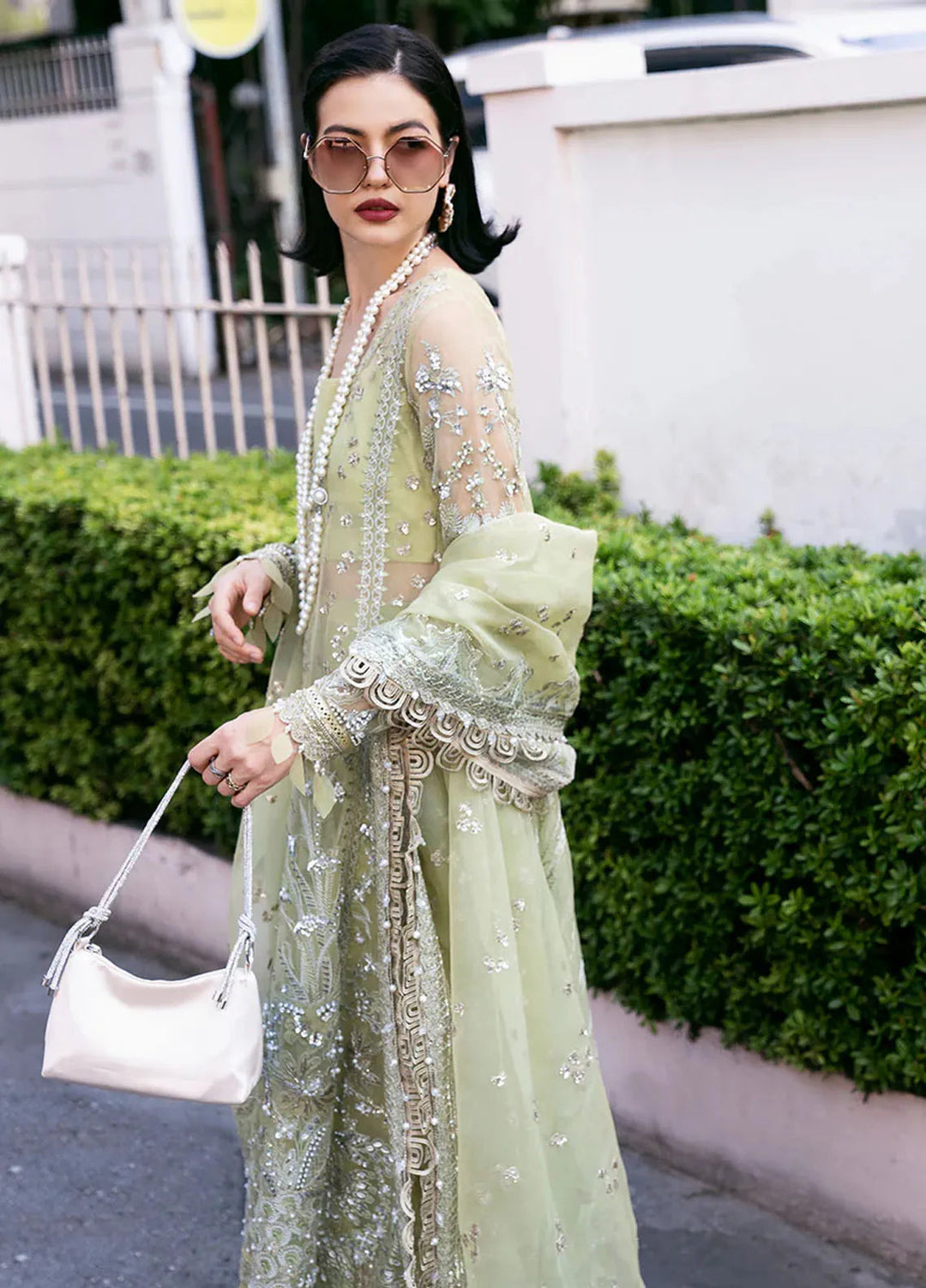 Fleurie By Saad Shaikh Embroidered Organza Suits Unstitched 4 Piece SSK24F Marisol - Luxury Collection