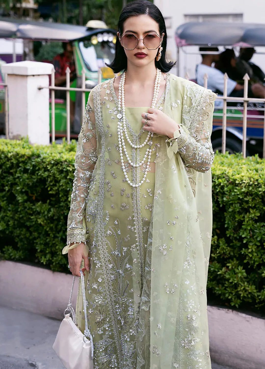 Fleurie By Saad Shaikh Embroidered Organza Suits Unstitched 4 Piece SSK24F Marisol - Luxury Collection