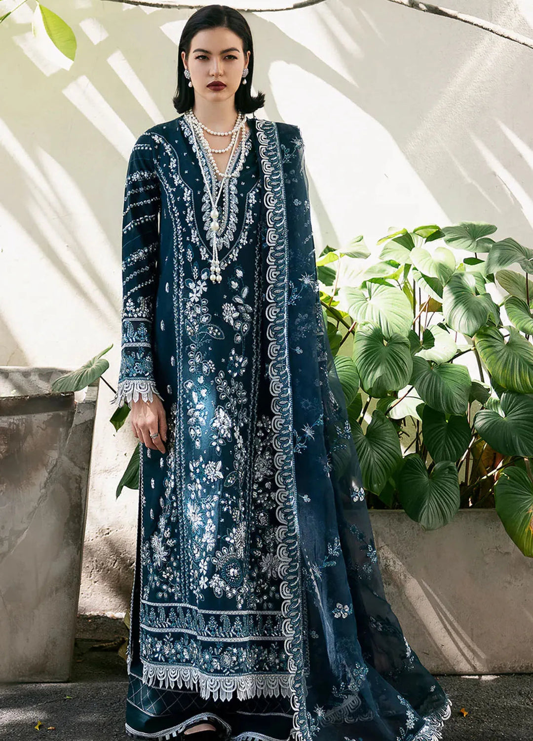 Fleurie By Saad Shaikh Embroidered Raw Silk Suits Unstitched 3 Piece SSK24F Belle - Luxury Collection
