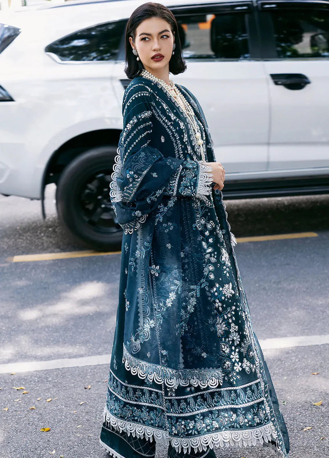 Fleurie By Saad Shaikh Embroidered Raw Silk Suits Unstitched 3 Piece SSK24F Belle - Luxury Collection