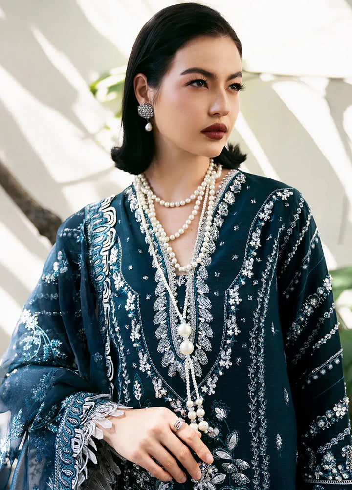 Fleurie By Saad Shaikh Embroidered Raw Silk Suits Unstitched 3 Piece SSK24F Belle - Luxury Collection