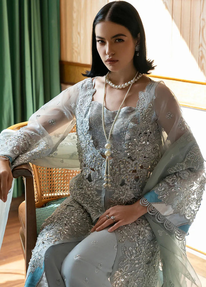 Fleurie By Saad Shaikh Embroidered Shimr Suits Unstitched 4 Piece SSK24F Lyla - Luxury Collection