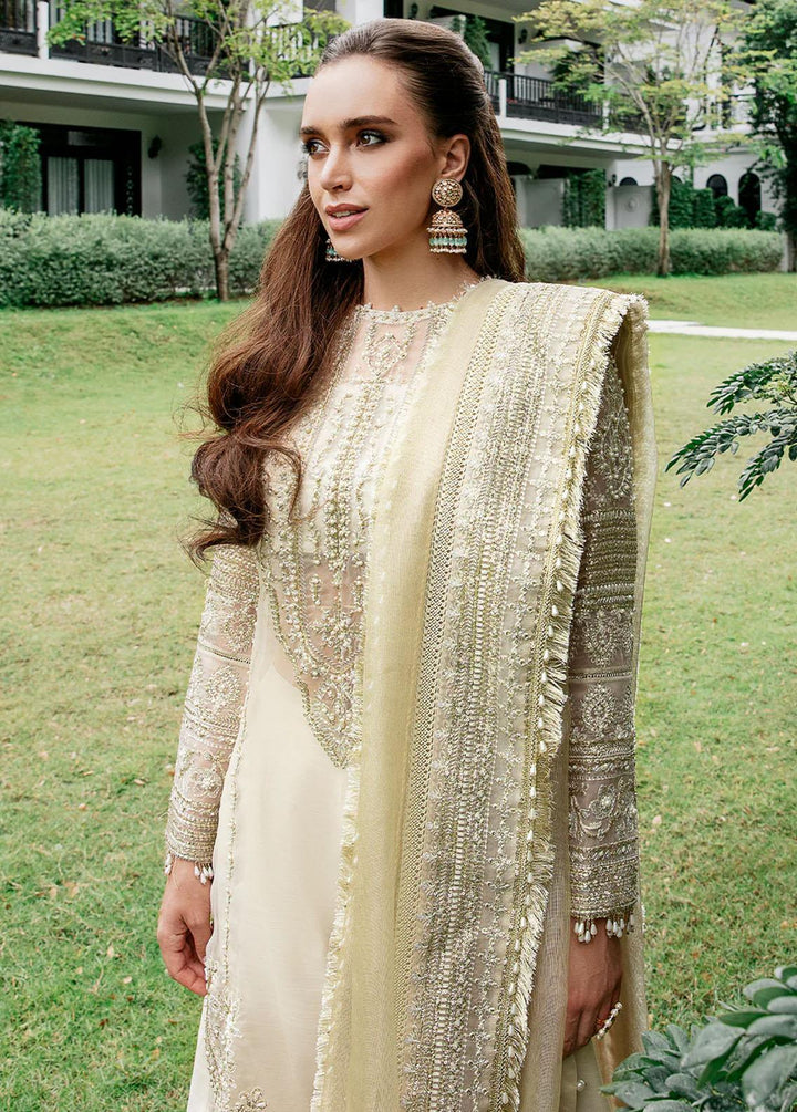 Saad Shaikh Pret Embroidered Organza 3 Piece Suit Skin Ivory Breeze