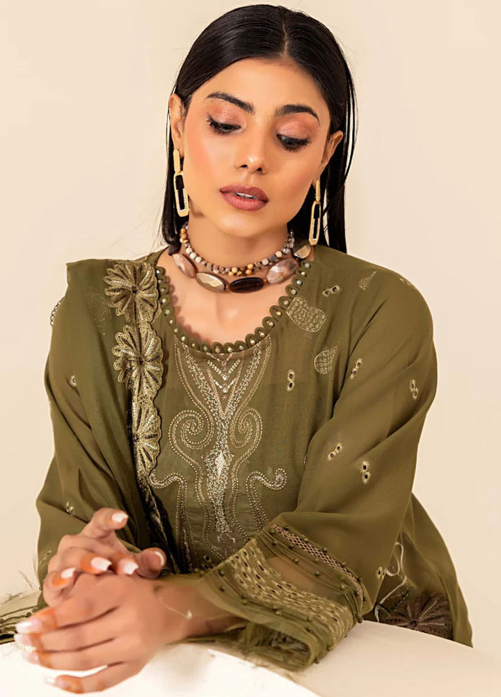 Flora By Humdum Embroidered Lawn Suit Unstitched 3 Piece HD24F FS01 - Summer Collection