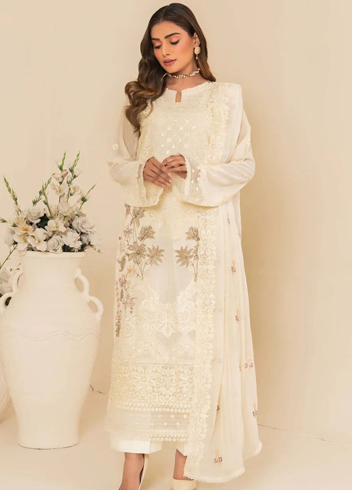 Flora By Humdum Embroidered Lawn Suit Unstitched 3 Piece HD24F FS02 - Summer Collection
