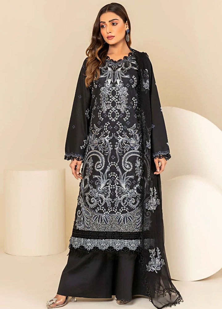 Flora By Humdum Embroidered Lawn Suit Unstitched 3 Piece HD24F FS03 - Summer Collection