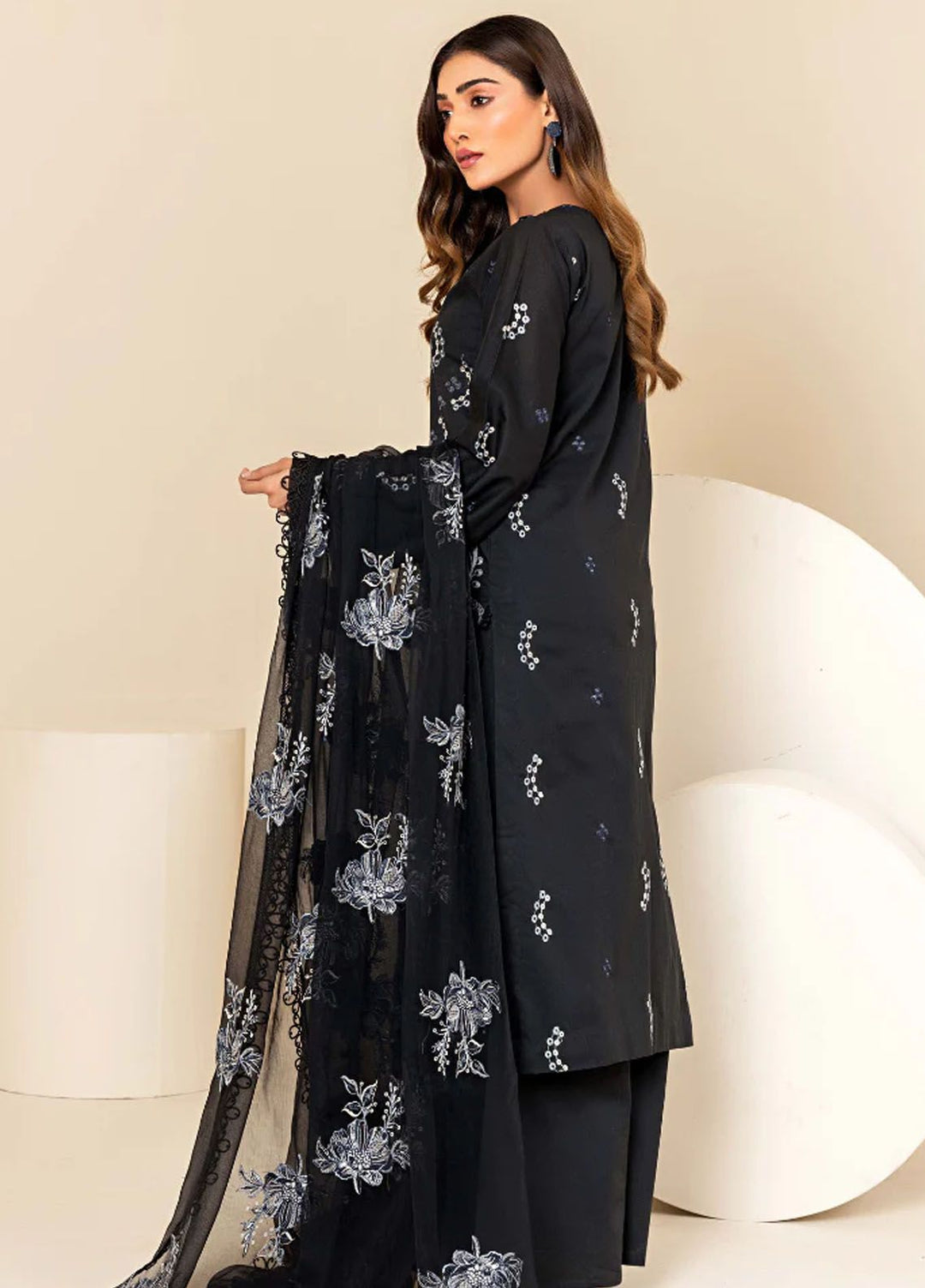 Flora By Humdum Embroidered Lawn Suit Unstitched 3 Piece HD24F FS03 - Summer Collection