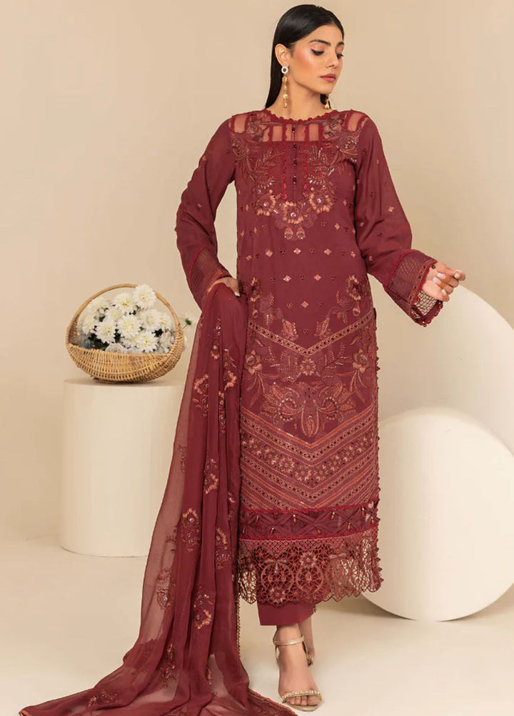 Flora By Humdum Embroidered Lawn Suit Unstitched 3 Piece HD24F FS05 - Summer Collection