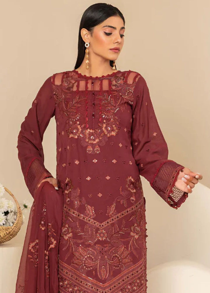 Flora By Humdum Embroidered Lawn Suit Unstitched 3 Piece HD24F FS05 - Summer Collection