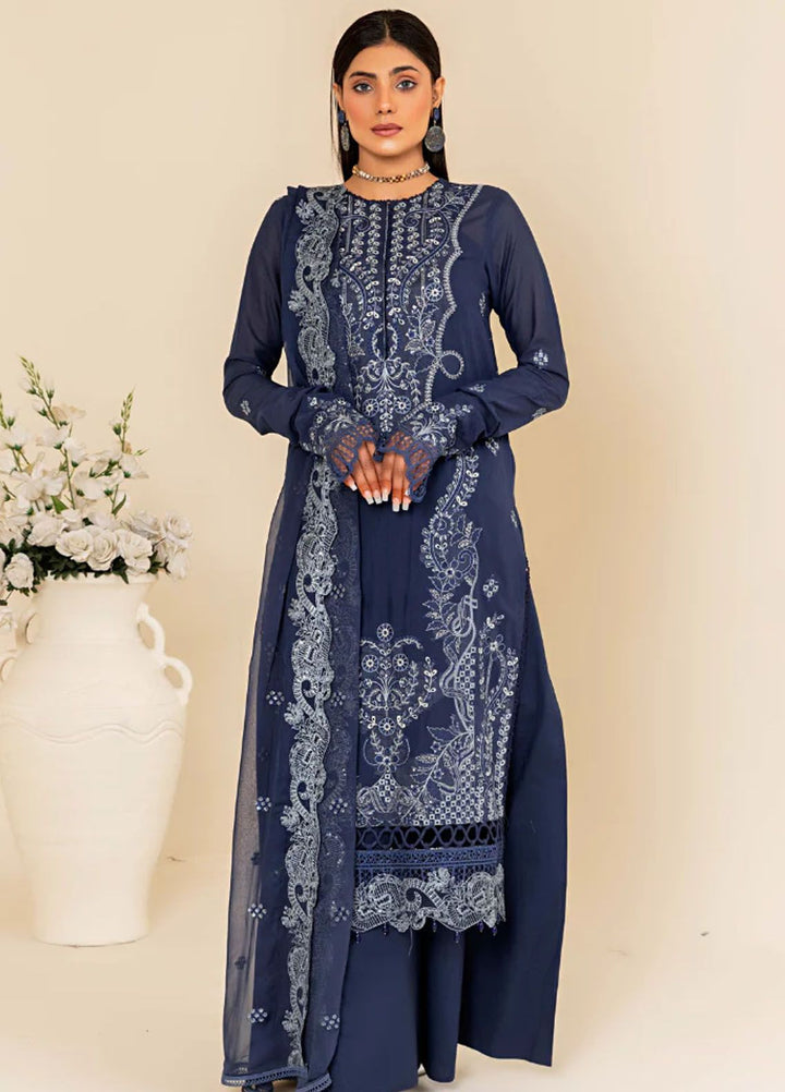 Flora By Humdum Embroidered Lawn Suit Unstitched 3 Piece HD24F FS07 - Summer Collection
