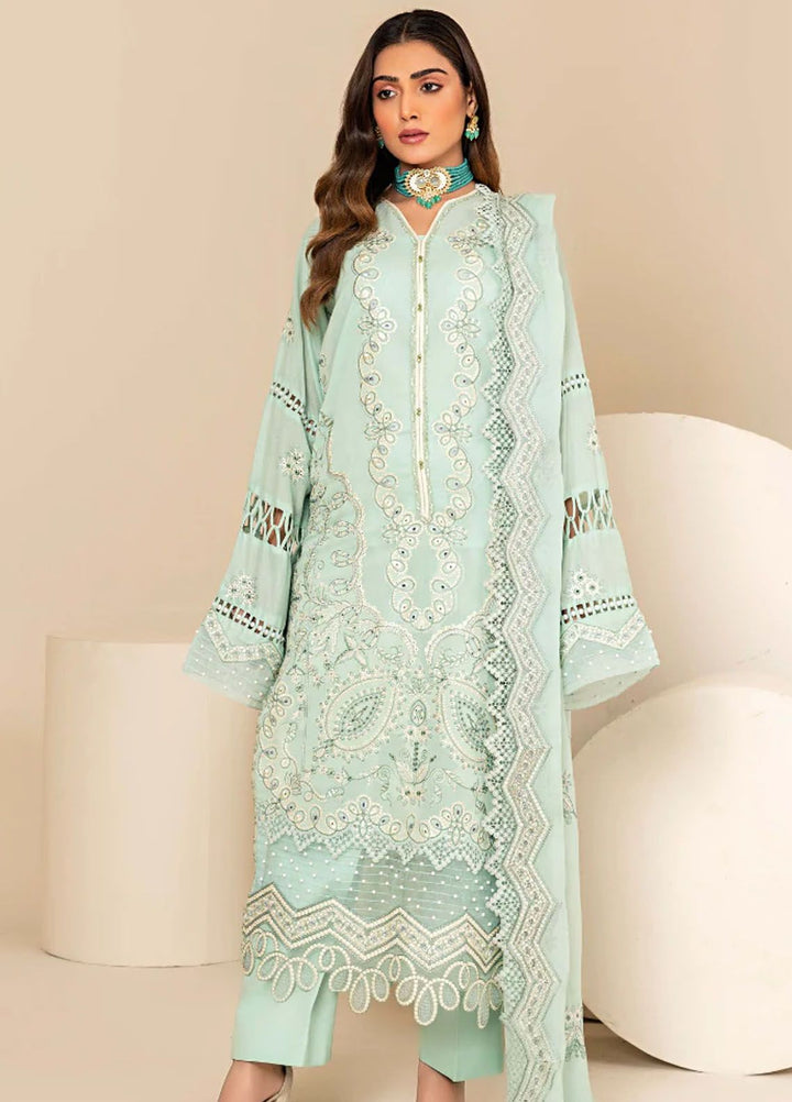 Flora By Humdum Embroidered Lawn Suit Unstitched 3 Piece HD24F FS08 - Summer Collection
