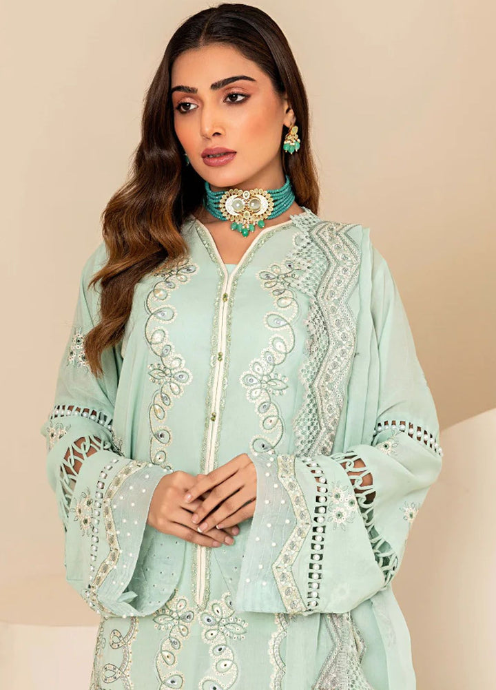 Flora By Humdum Embroidered Lawn Suit Unstitched 3 Piece HD24F FS08 - Summer Collection