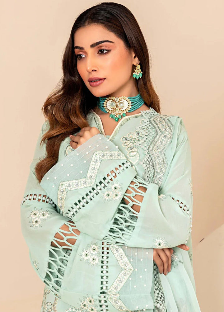 Flora By Humdum Embroidered Lawn Suit Unstitched 3 Piece HD24F FS08 - Summer Collection