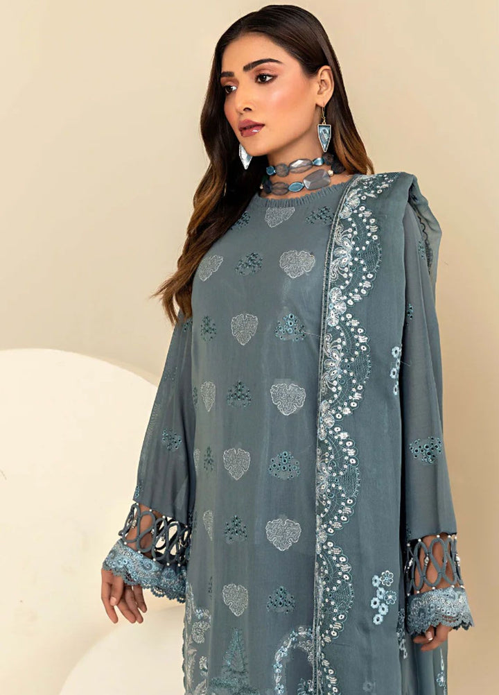 Flora By Humdum Embroidered Lawn Suit Unstitched 3 Piece HD24F FS09 - Summer Collection