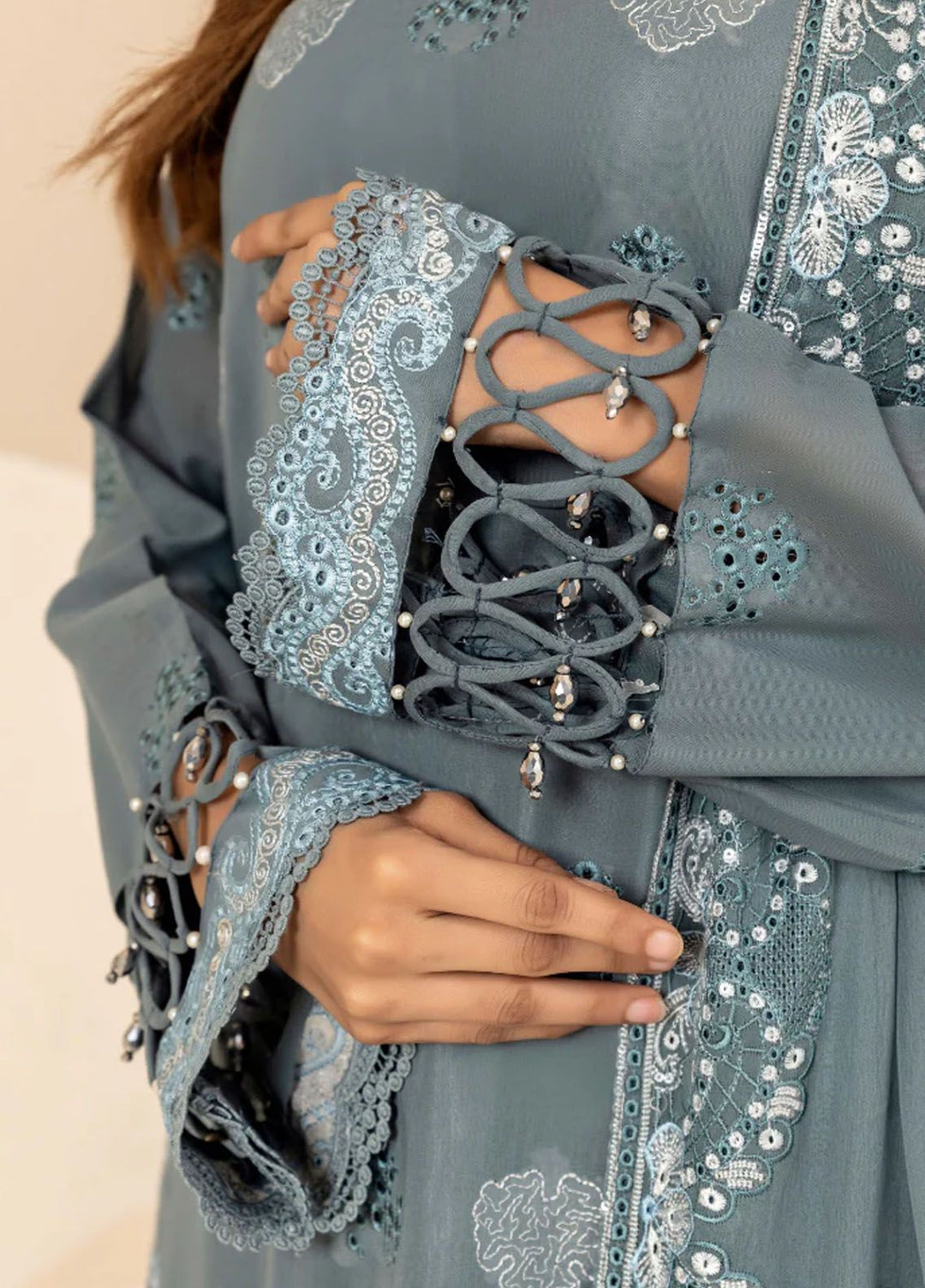 Flora By Humdum Embroidered Lawn Suit Unstitched 3 Piece HD24F FS09 - Summer Collection