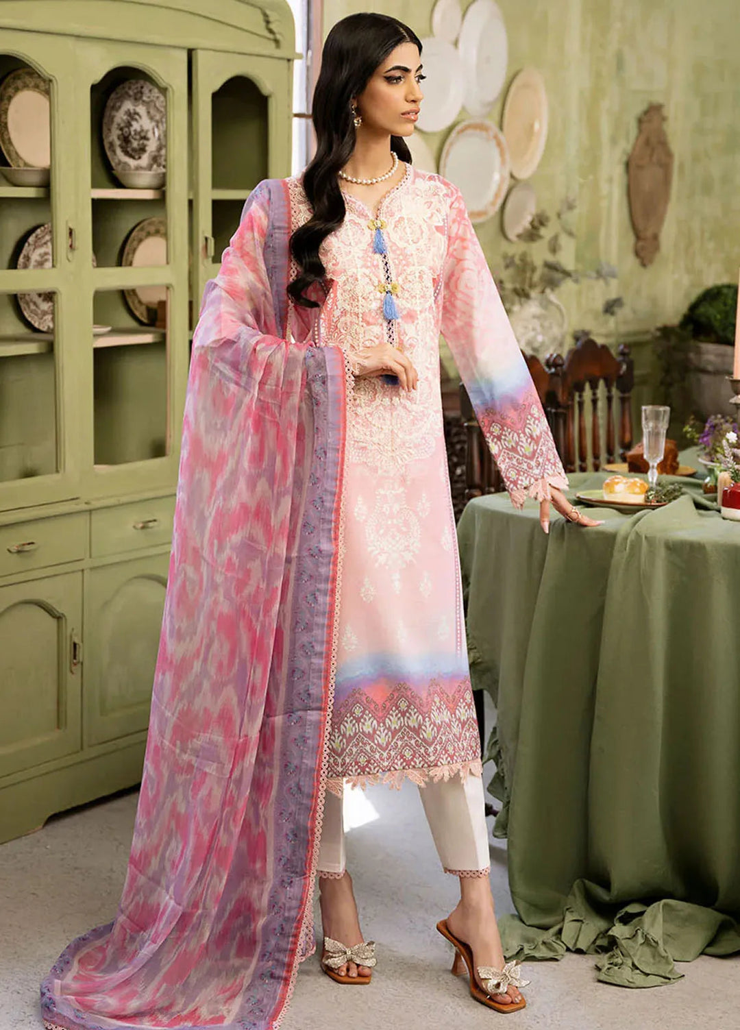 Flora by Roheenaz Printed Lawn Suit Unstitched 3 Piece RNZ24F RNP-01A Amara - Summer Collection