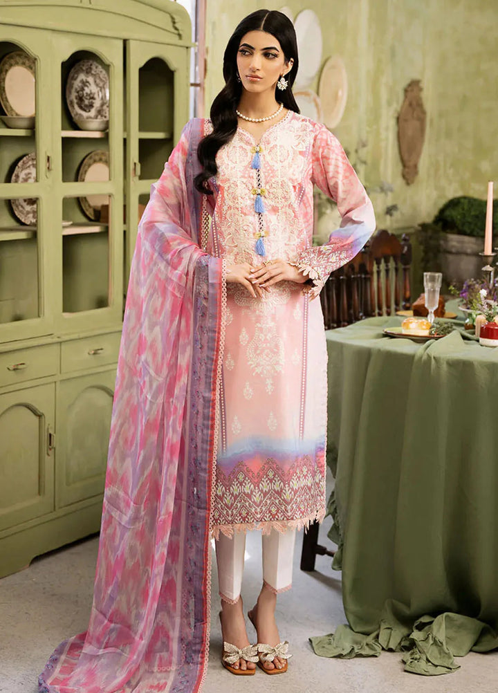 Flora by Roheenaz Printed Lawn Suit Unstitched 3 Piece RNZ24F RNP-01A Amara - Summer Collection