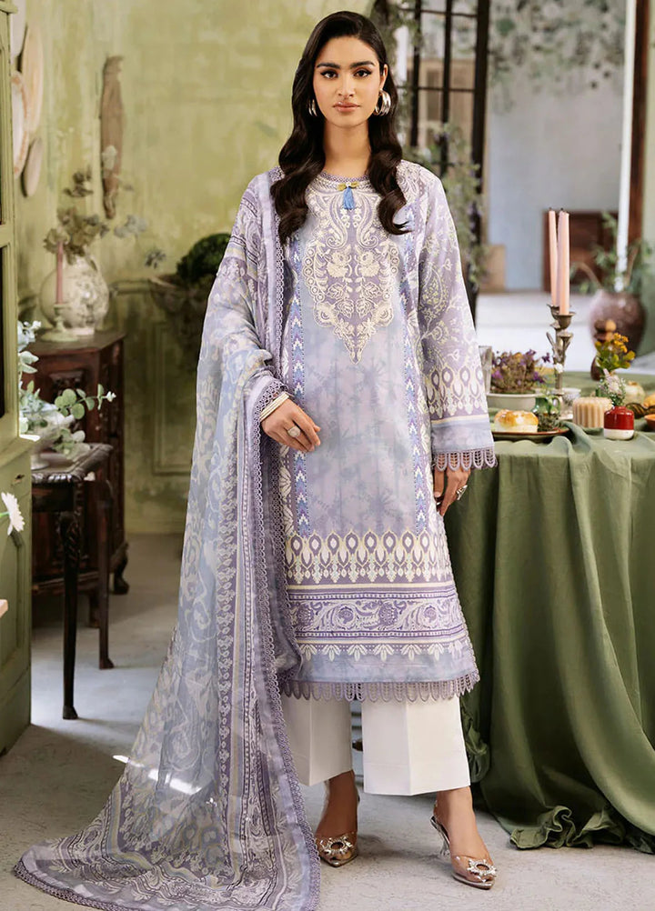 Flora by Roheenaz Printed Lawn Suit Unstitched 3 Piece RNZ24F RNP-02B Lumina - Summer Collection