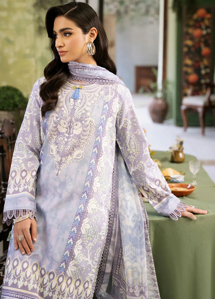 Flora by Roheenaz Printed Lawn Suit Unstitched 3 Piece RNZ24F RNP-02B Lumina - Summer Collection