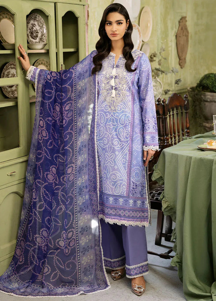 Flora by Roheenaz Printed Lawn Suit Unstitched 3 Piece RNZ24F RNP-03A Celestia - Summer Collection
