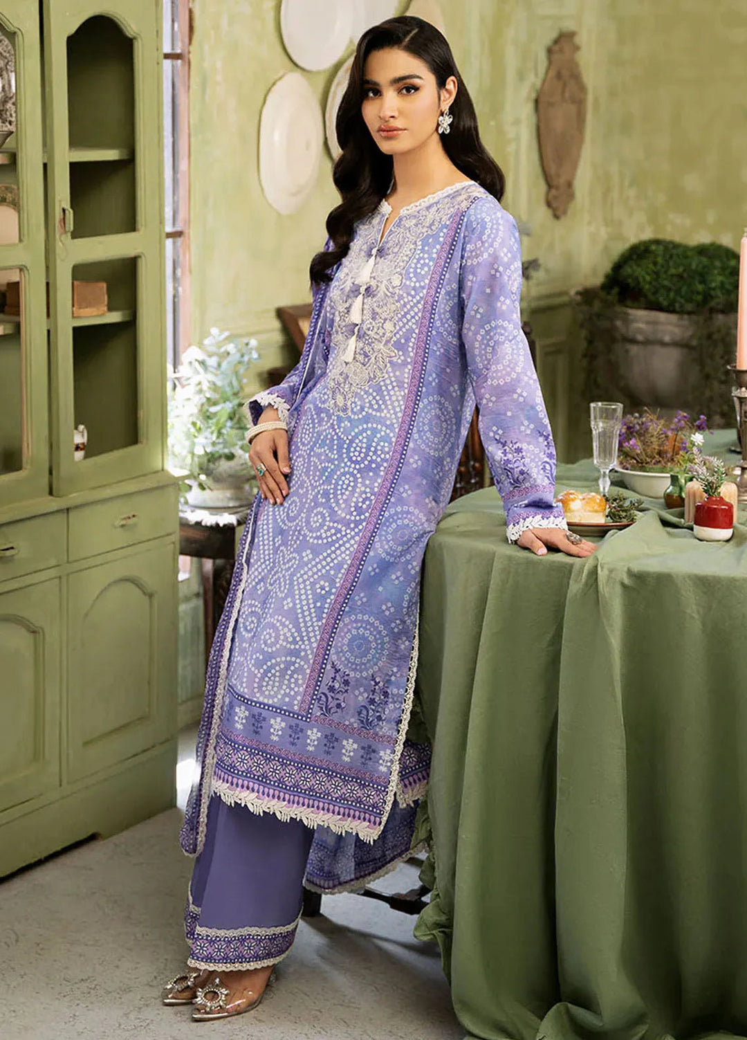 Flora by Roheenaz Printed Lawn Suit Unstitched 3 Piece RNZ24F RNP-03A Celestia - Summer Collection