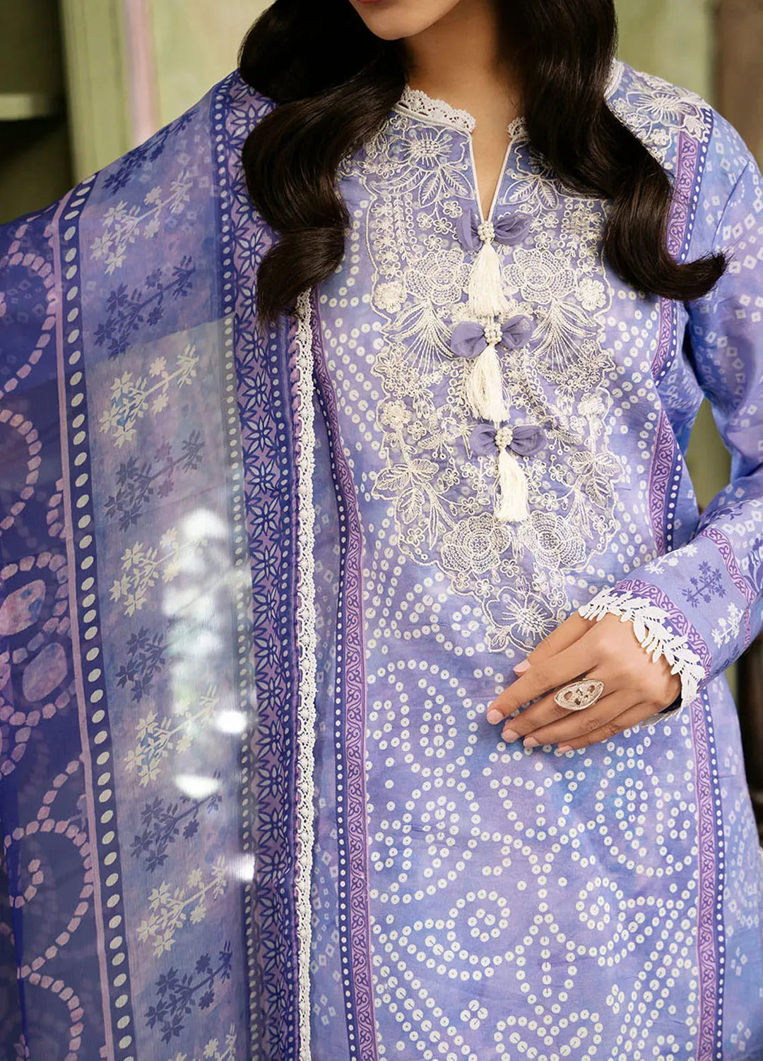 Flora by Roheenaz Printed Lawn Suit Unstitched 3 Piece RNZ24F RNP-03A Celestia - Summer Collection